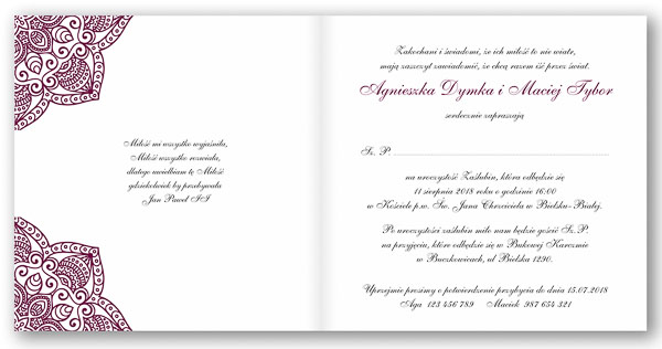 Zaproszenie ślubne drukowane tanie