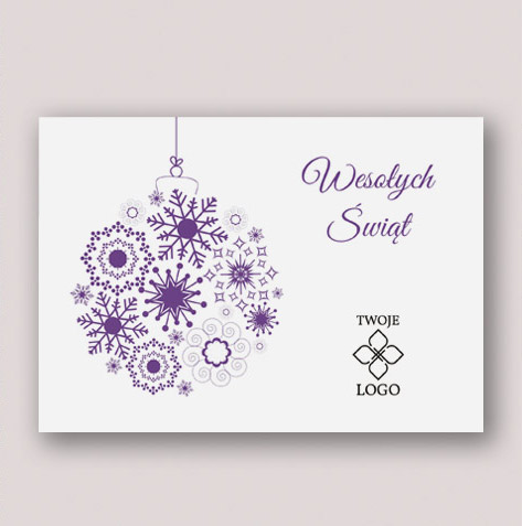 Kartki świąteczne z nadrukiem życzeń i logo