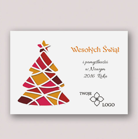 Kartka świąteczna z logo i choinką