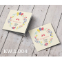 Kartki wielkanocne z wiankiem z kwiatów i pisanek KW.1.004