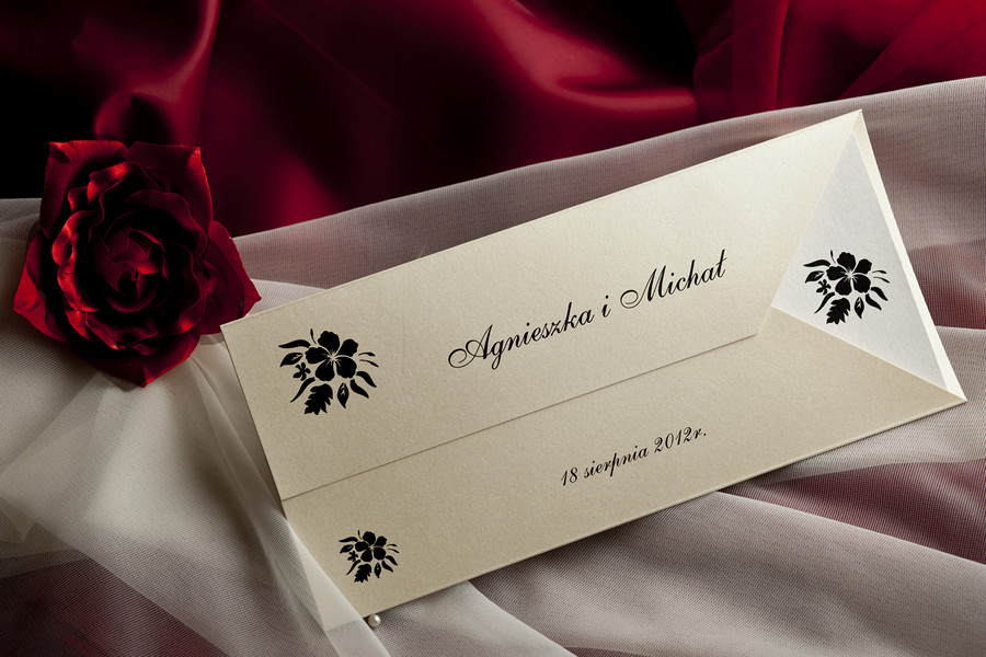 Eleganckie zaproszenie ślubne z kopertą