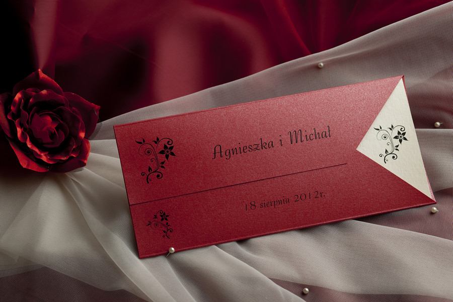 Eleganckie zaproszenie ślubne z kopertą