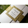 Zaproszenia folderowe perłowe + złoty brokat Z.10.2.001 F