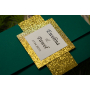 Zaproszenia folderowe ciemne zielone + złote Z.10.1.001 D