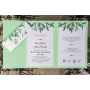 Kopertowe zaproszenia ślubne jasne zielone liście Z.14.1.013