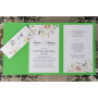 Kopertowe zielone zaproszenia ślubne - białe róże Z.14.1.014