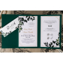 Kopertowe zaproszenia ślubne zielone listki Z.14.1.011