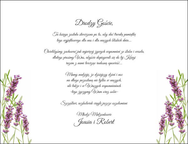 Księgi gości na wesele kwiatowe personalizowane