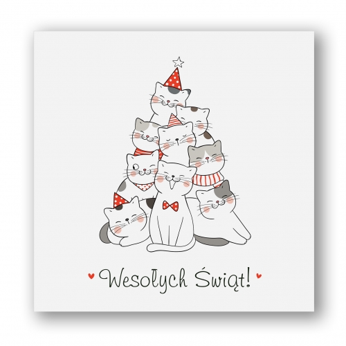 Kartki świąteczne Boże Narodzenie z kotkami SK.54