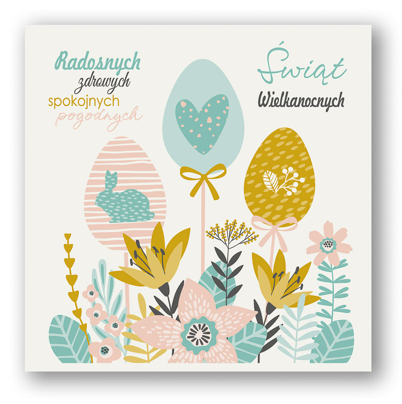 Wielkanocne kartki świąteczne dla firm z pisankami