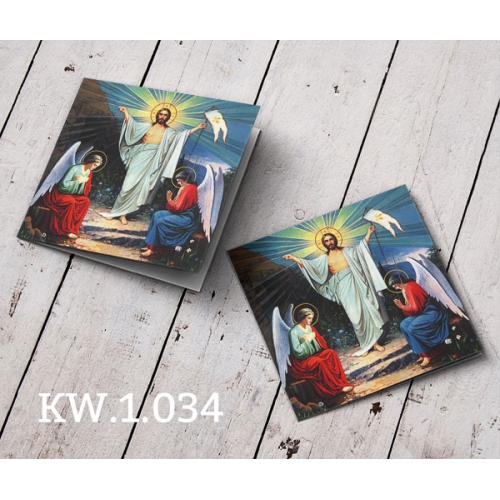 Religijne kartki na Wielkanoc - Jezus Zmartwychwstały KW.1.034