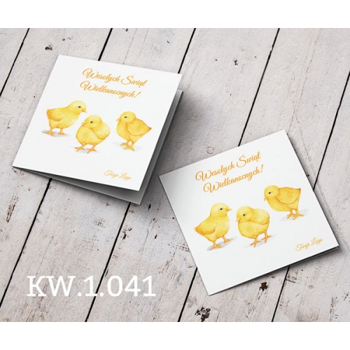 Kartki wielkanocne na wesoło z kurczaczkami  KW.1.041