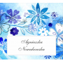 Winietki weselne na stoły - niebieskie i chabrowe kwiaty